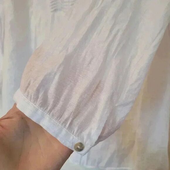 Chicos Women’s Boho Tunic Top White Cotton - Picture 6 of 8